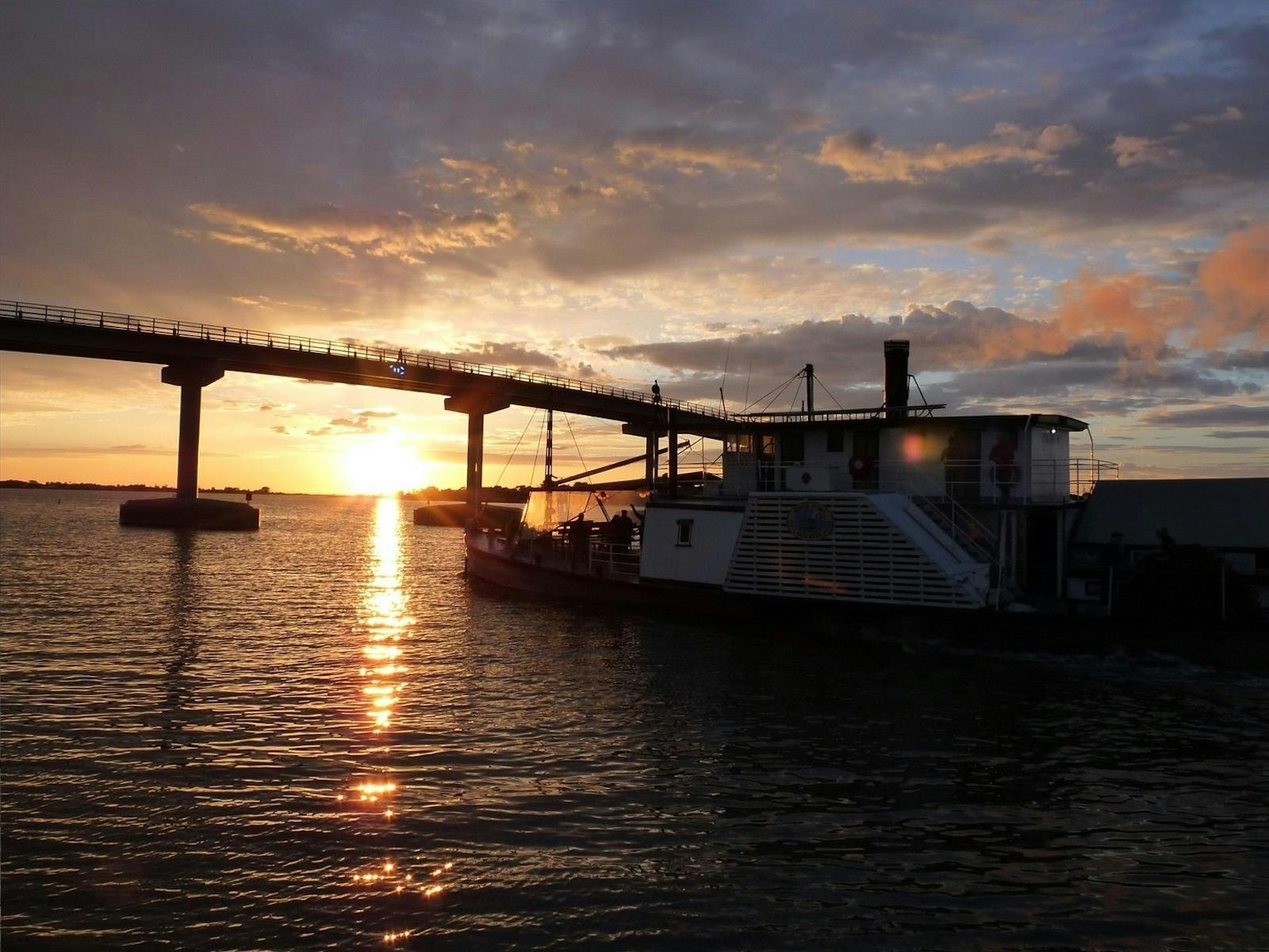 Powering into the night PS Oscar W Steams Ahead