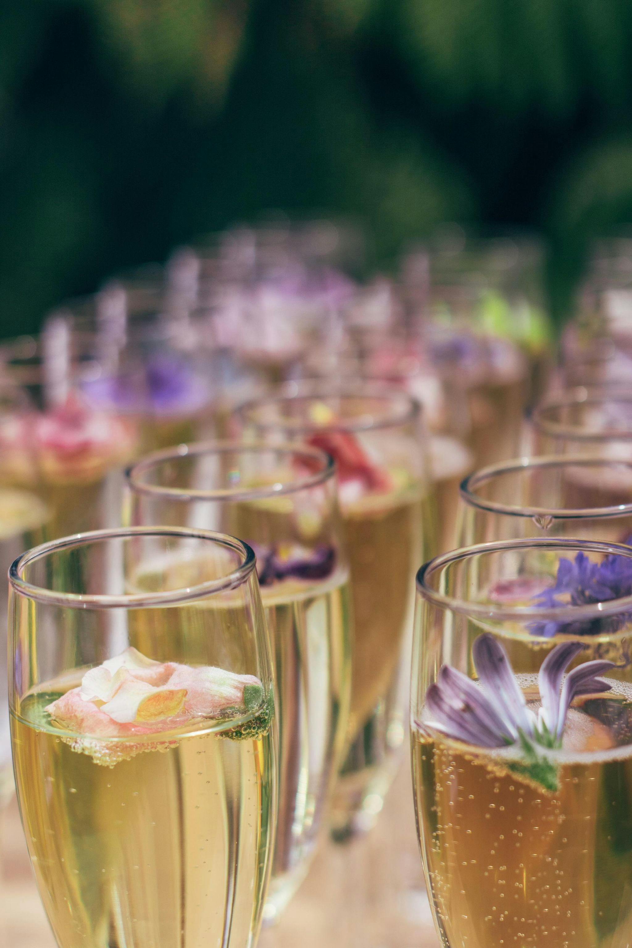 sparkling wine in champagne flutes