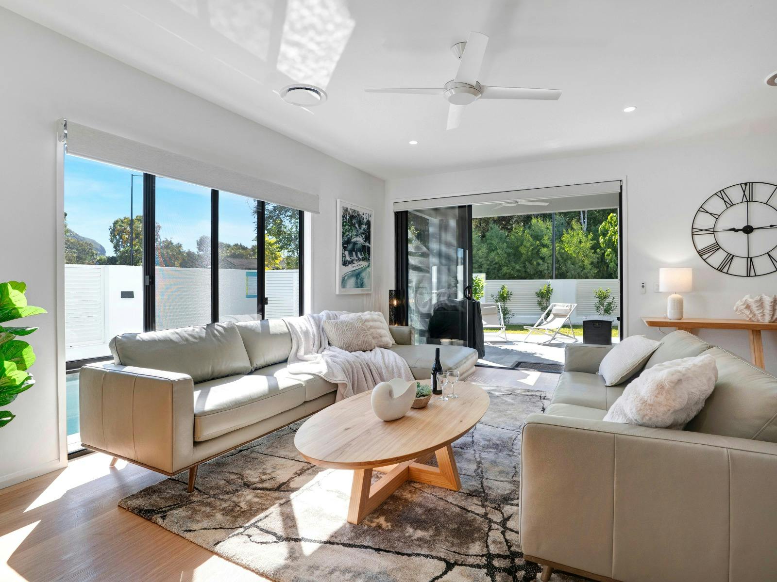Open plan living area with balcony access Open plan living area with balcony access