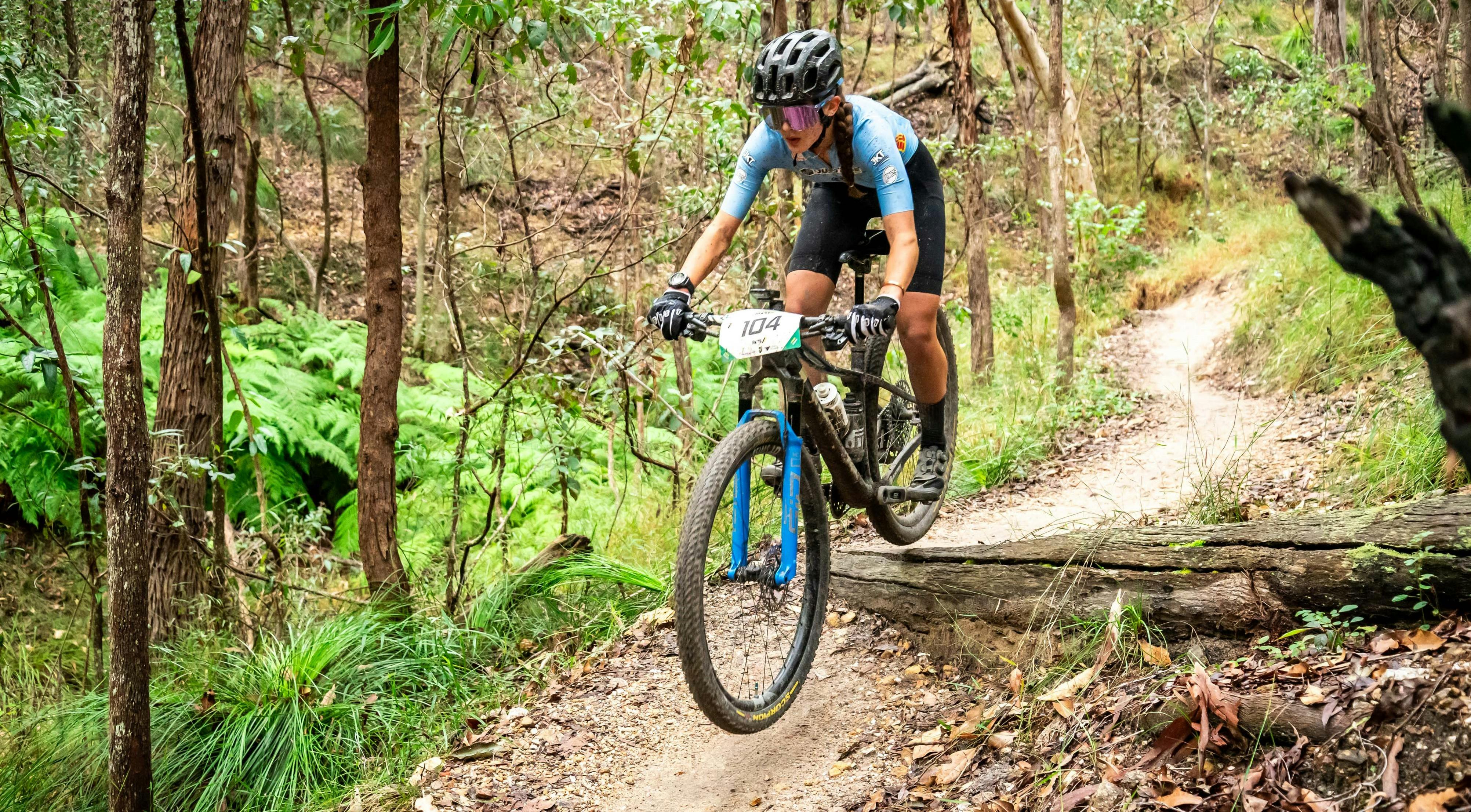 Elite Junior leading the open women's race