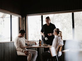 Couple dining at the Woolshed Restaurant