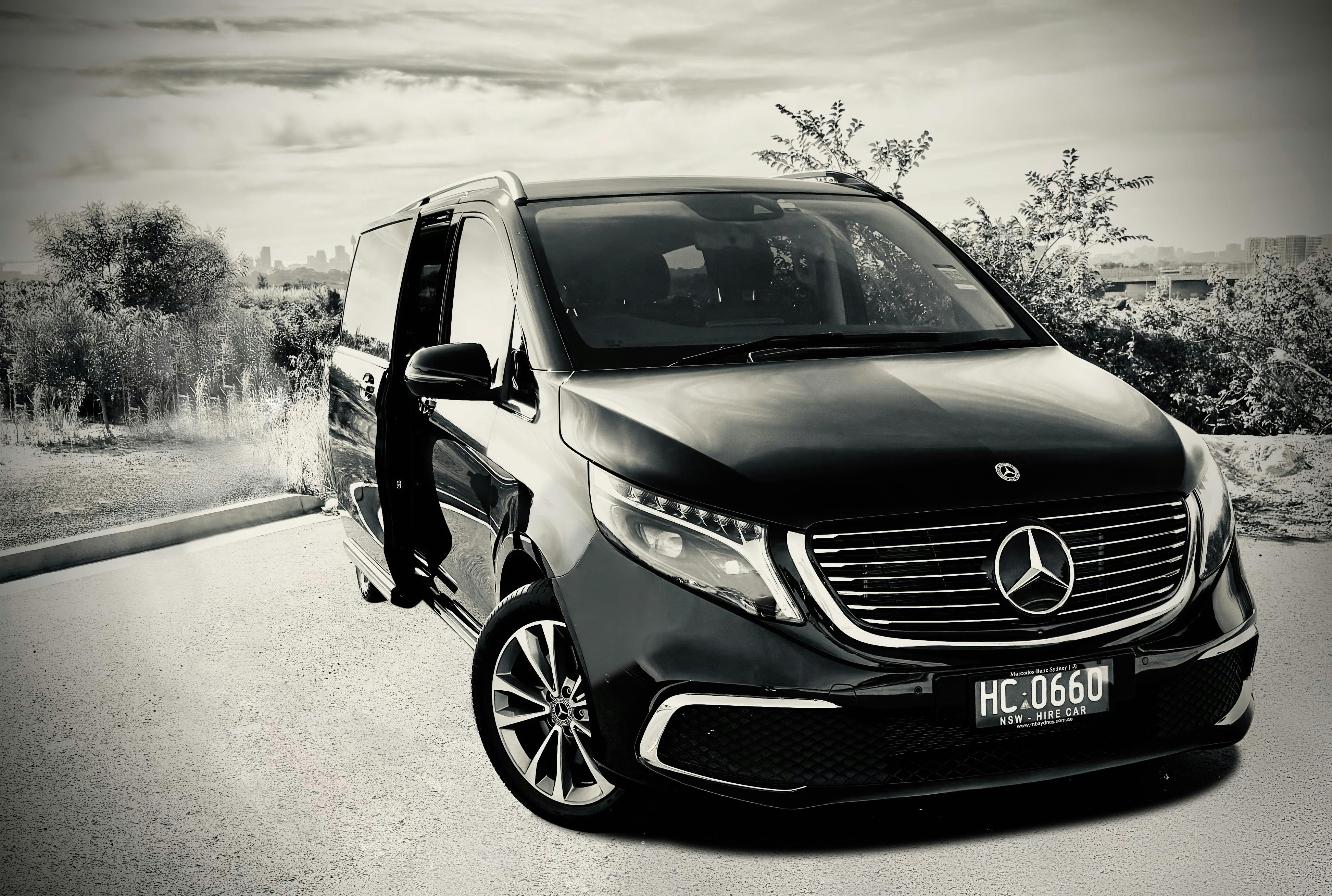 Mercedes EQV with passenger door open