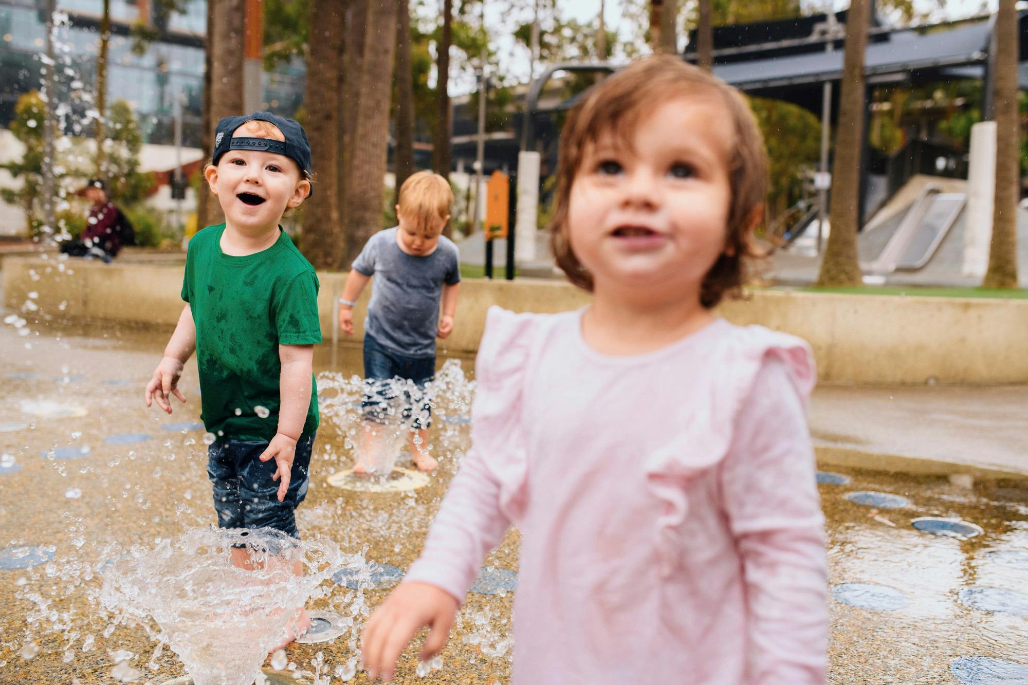 Children having a fun day out at The Playground, Darling Quarter