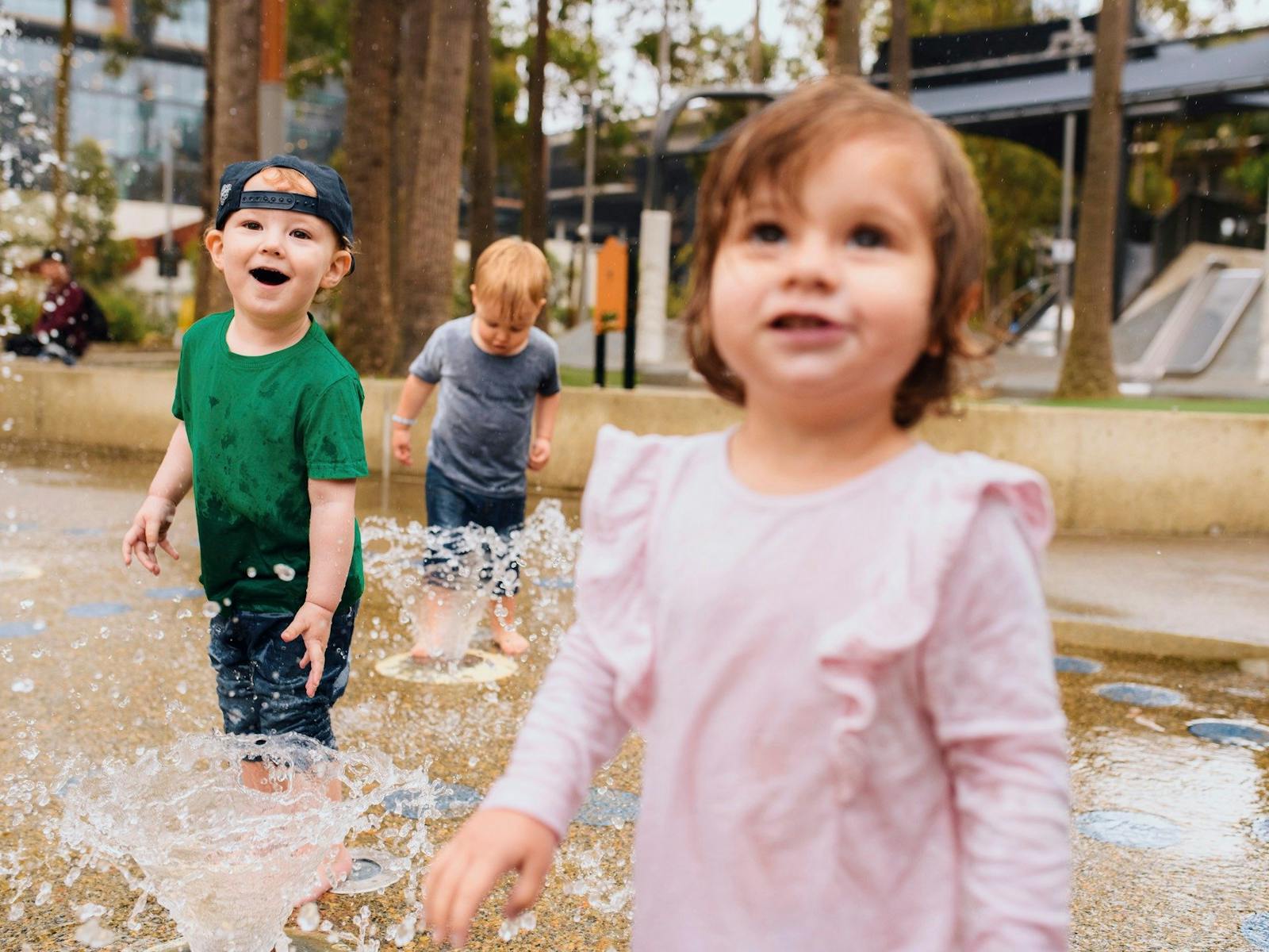 Children having a fun day out at The Playground, Darling Quarter