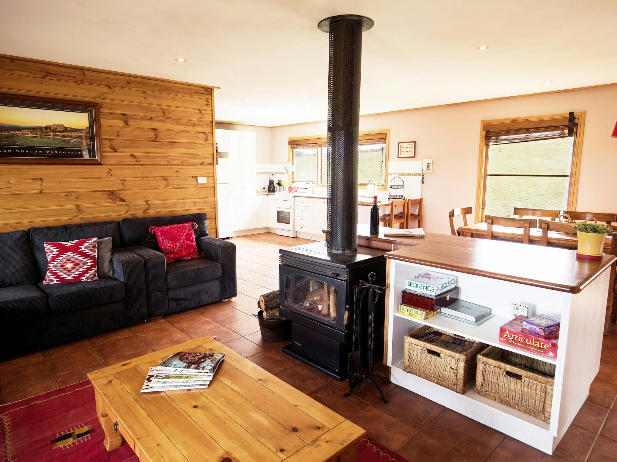 Log fires are cozy in winter
