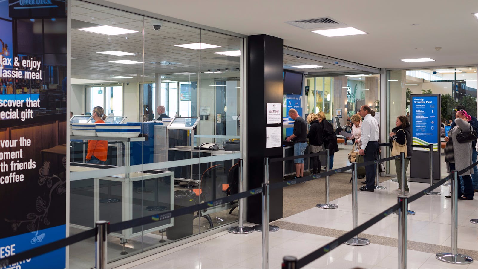 The newly refurbished security screening point