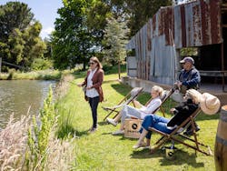 Printhie Wines Fly Fishing guests learning to fish