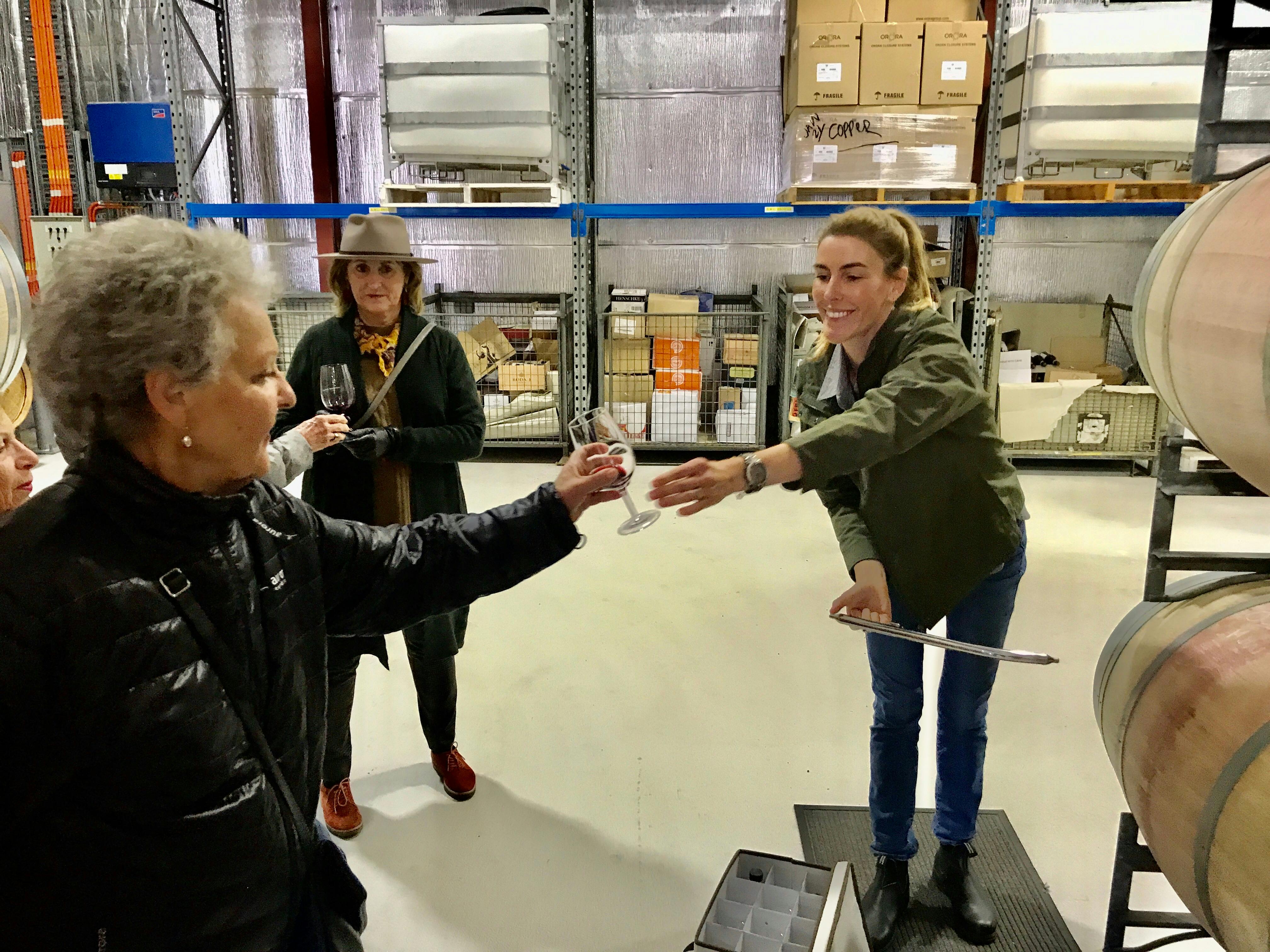Barrel tasting at Voyagers Estate Vineyard