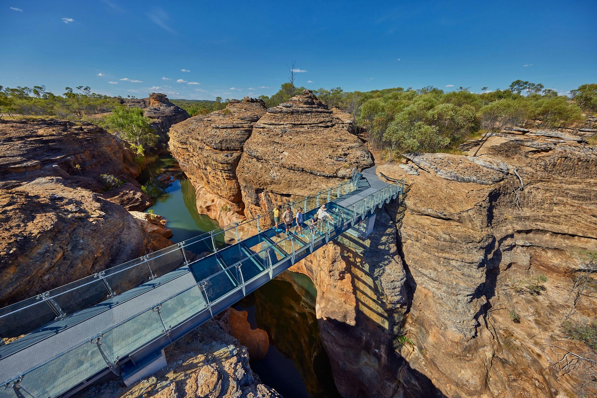 Cobbold Gorge glass bridge - view from above