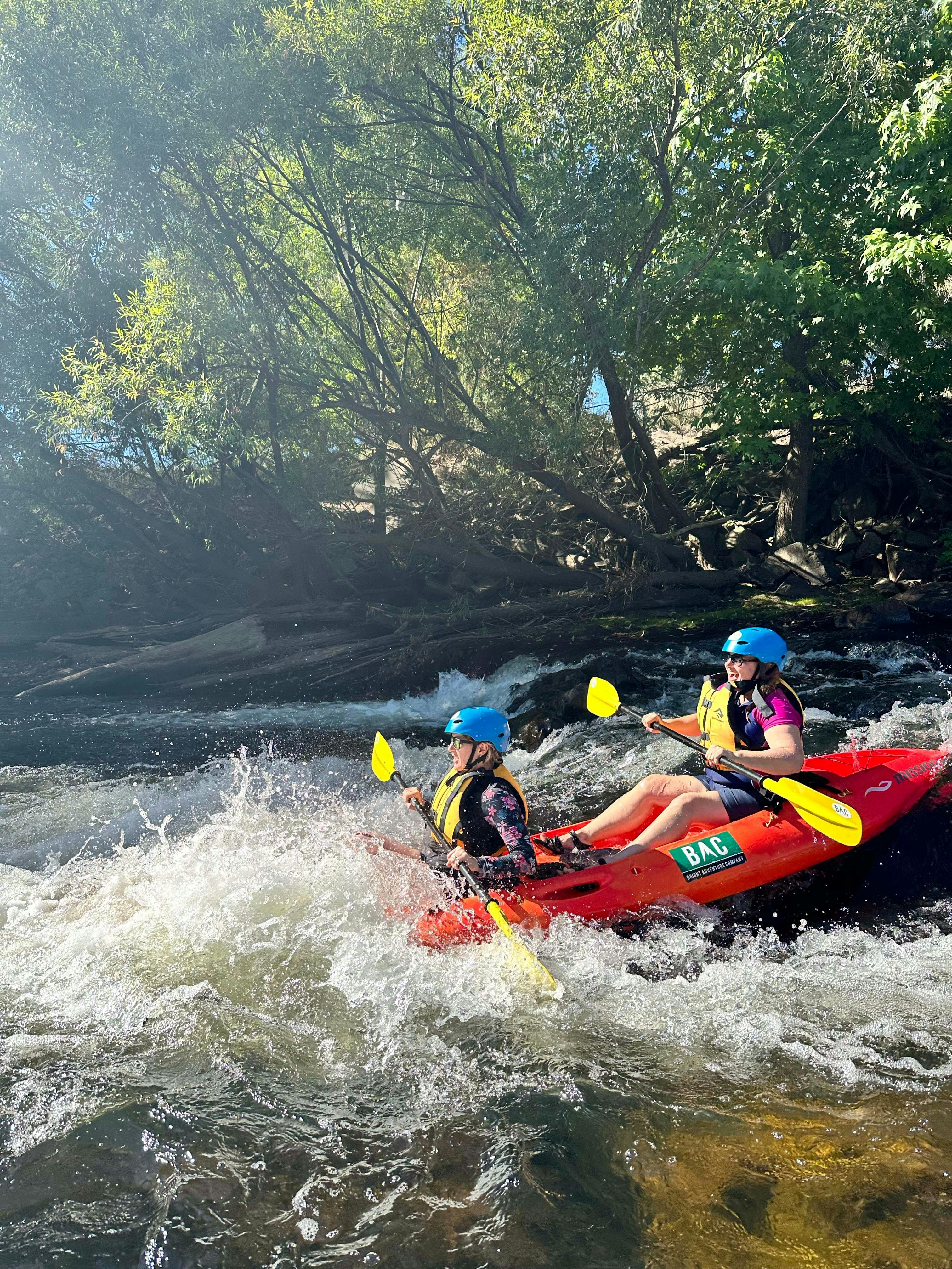 Women kayaking, Ovens River, Bright, Empowerment