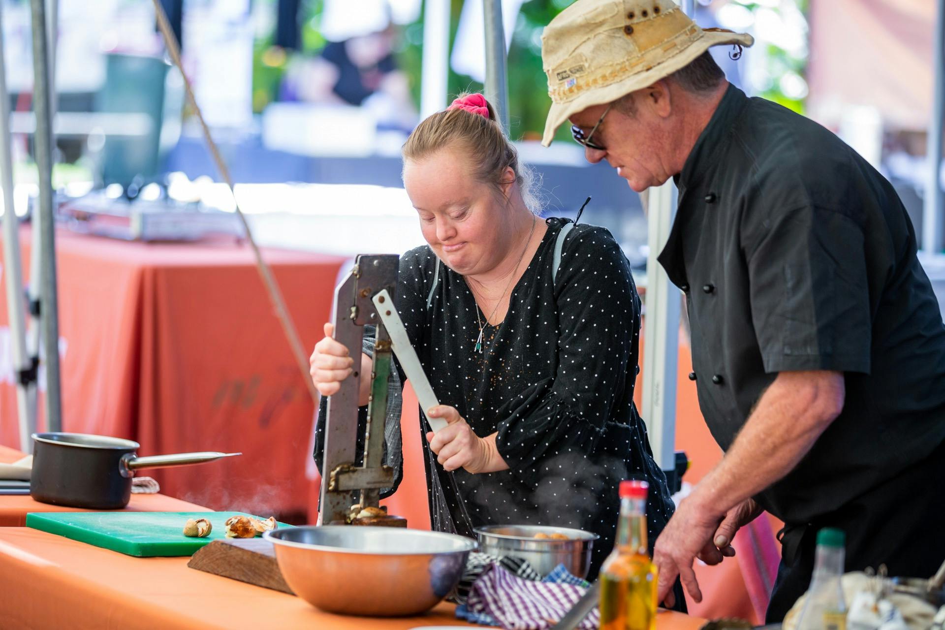 Cooking demo with Bushtucker chef Peter Wolfe
