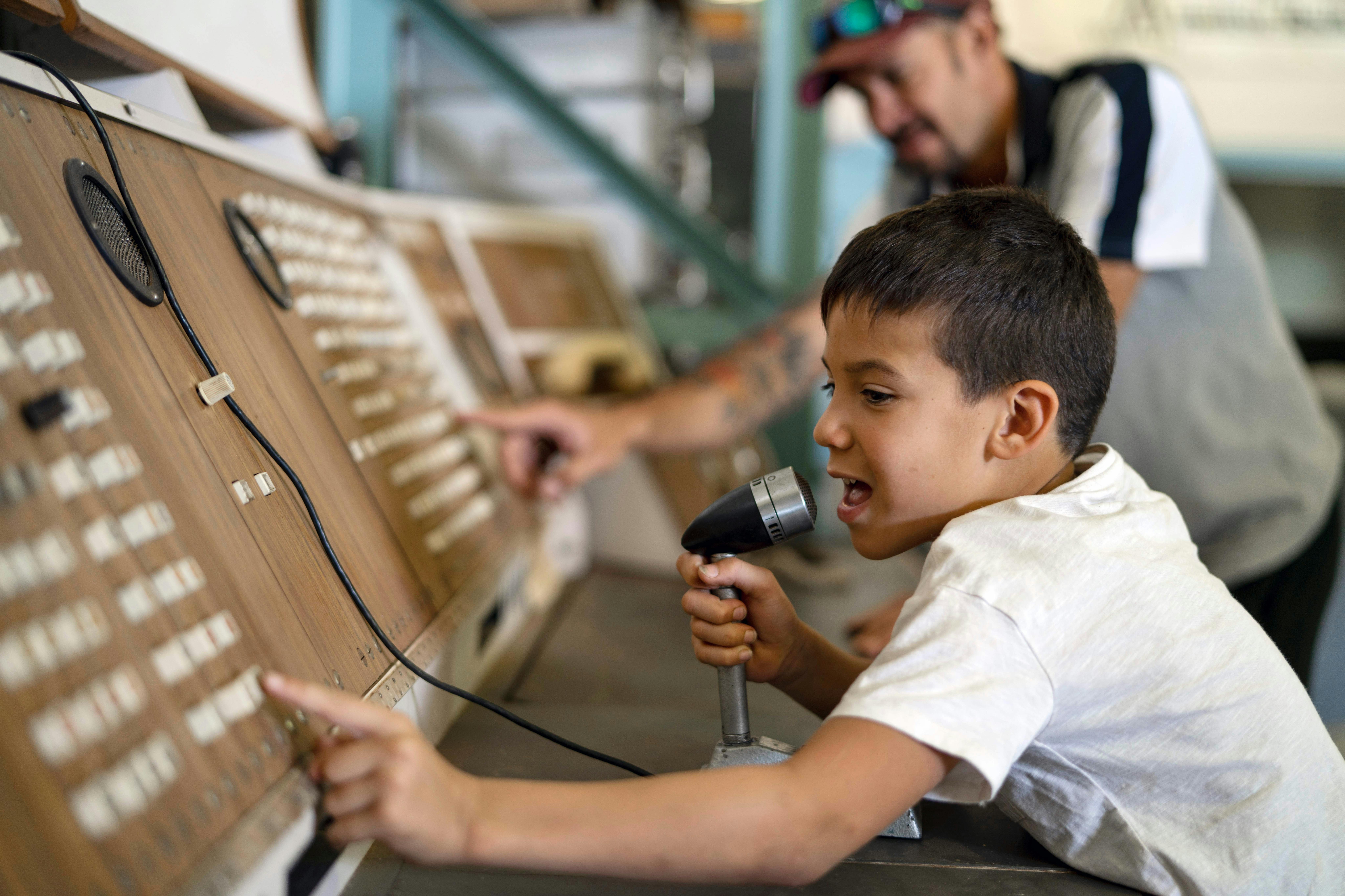 Kids can get hands-on with flying  machines and equipment.