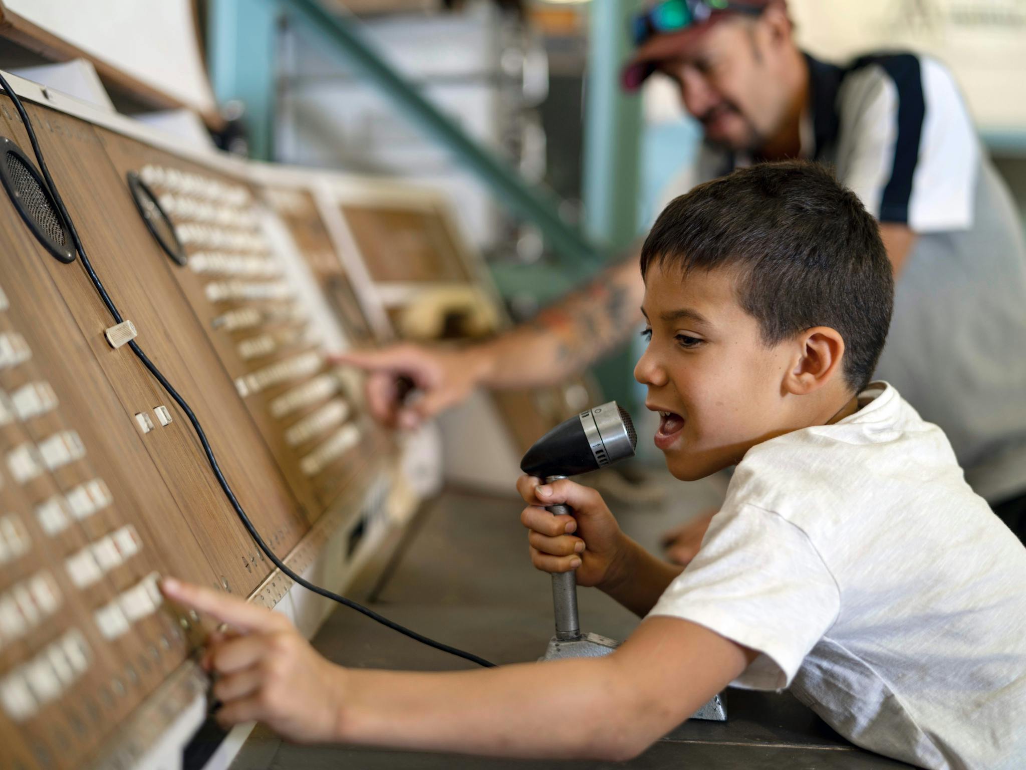 Kids can get hands-on with flying  machines and equipment.