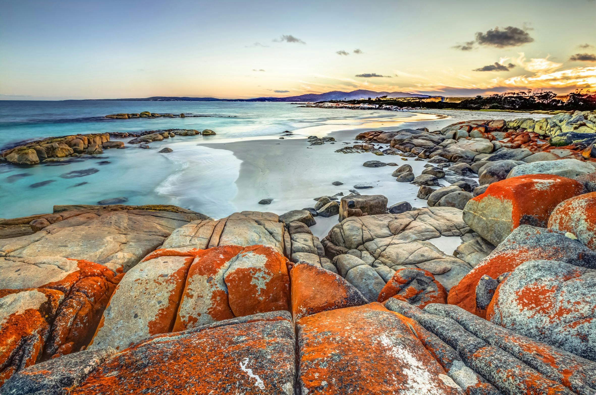 Bay of Fires Binalong Bay East Coast Tasmania Beach Picnic Ansons Bay St Helens Pyengana Scamander