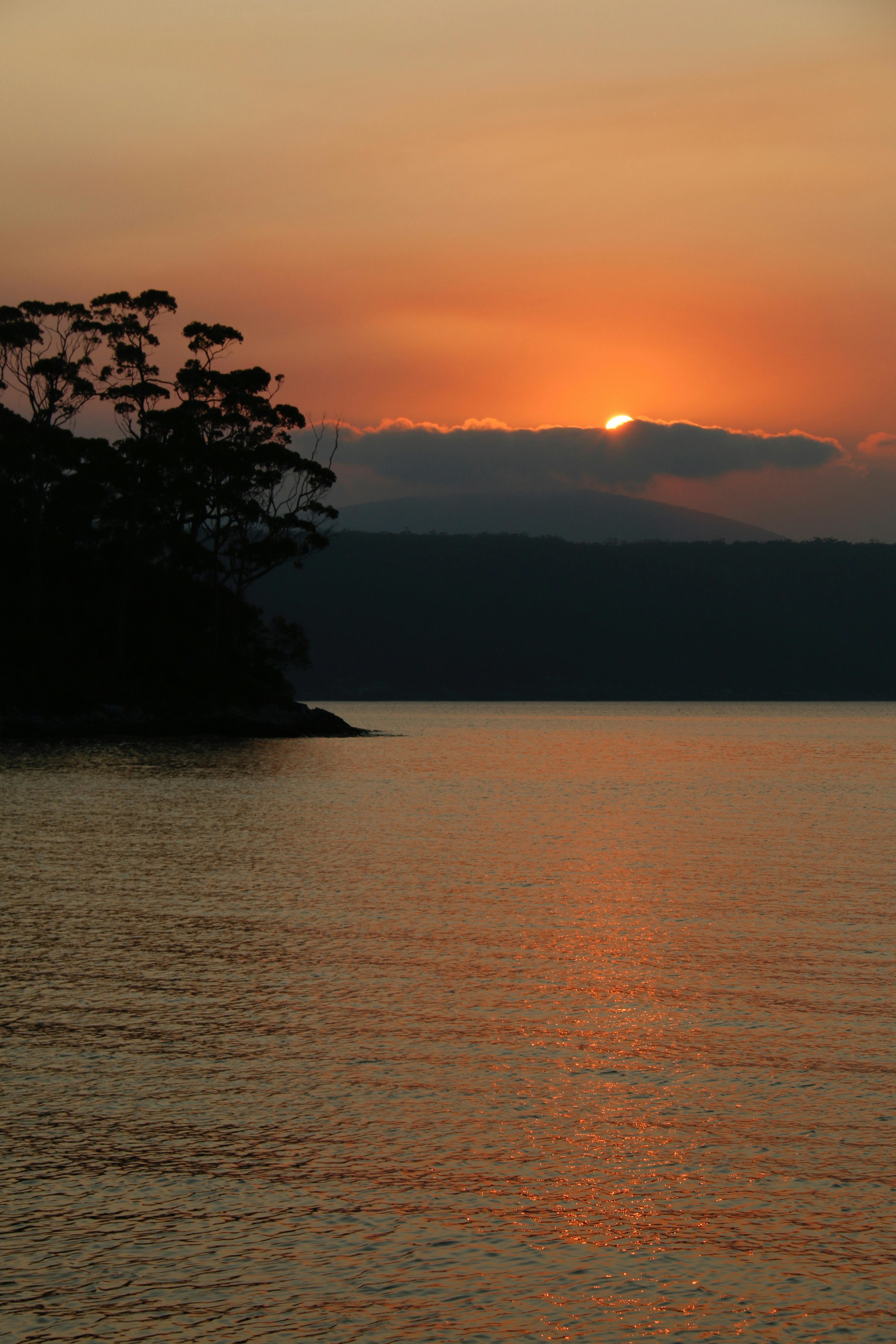 Gorgeous Sunset at anchor from deck of Lady Nelson on the south Eastern coast of Tasmania