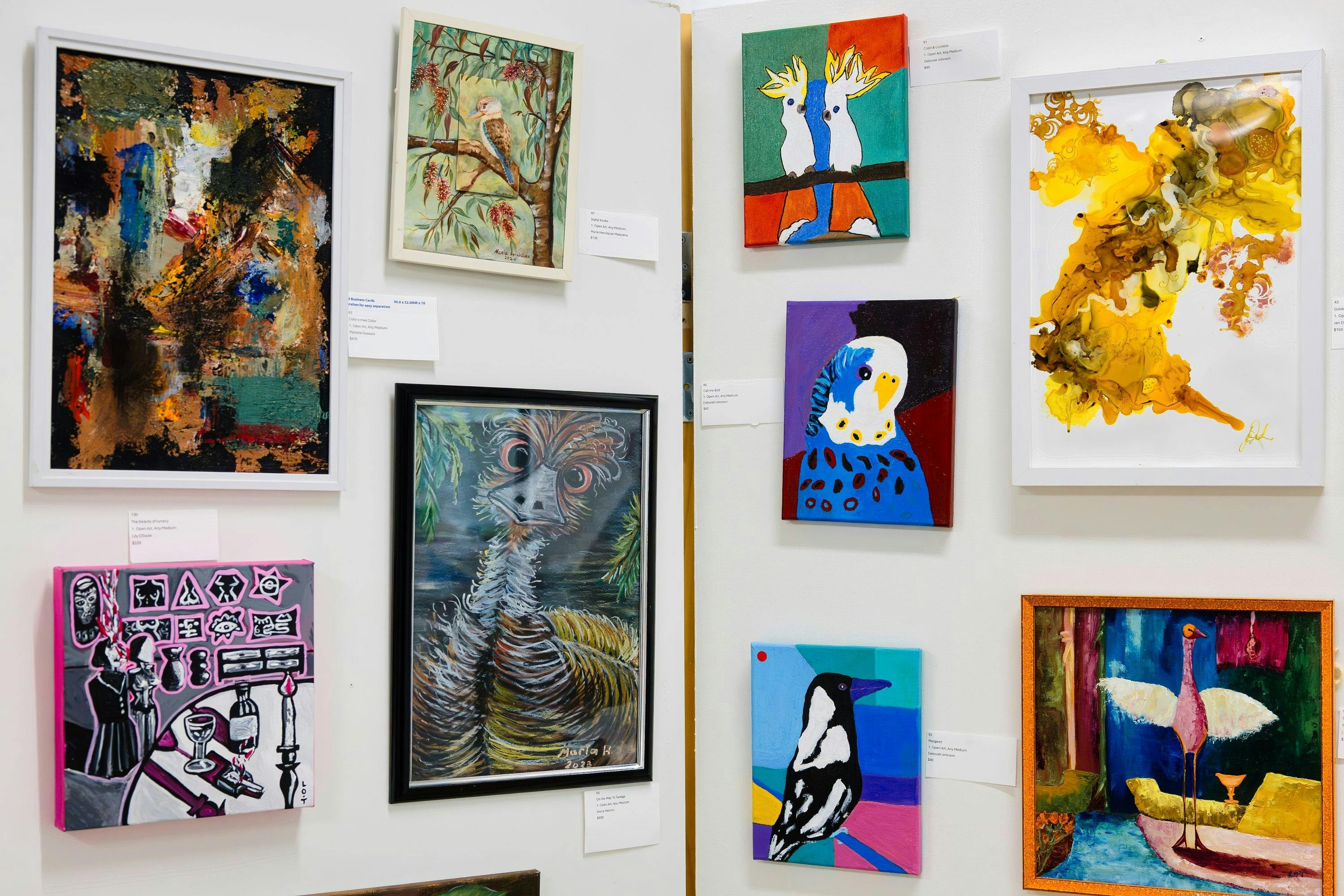 A selection of artworks at the Newbridge Art Show
