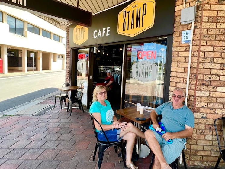 Customers enjoying their coffee at Cafe Stamp Campbelltown