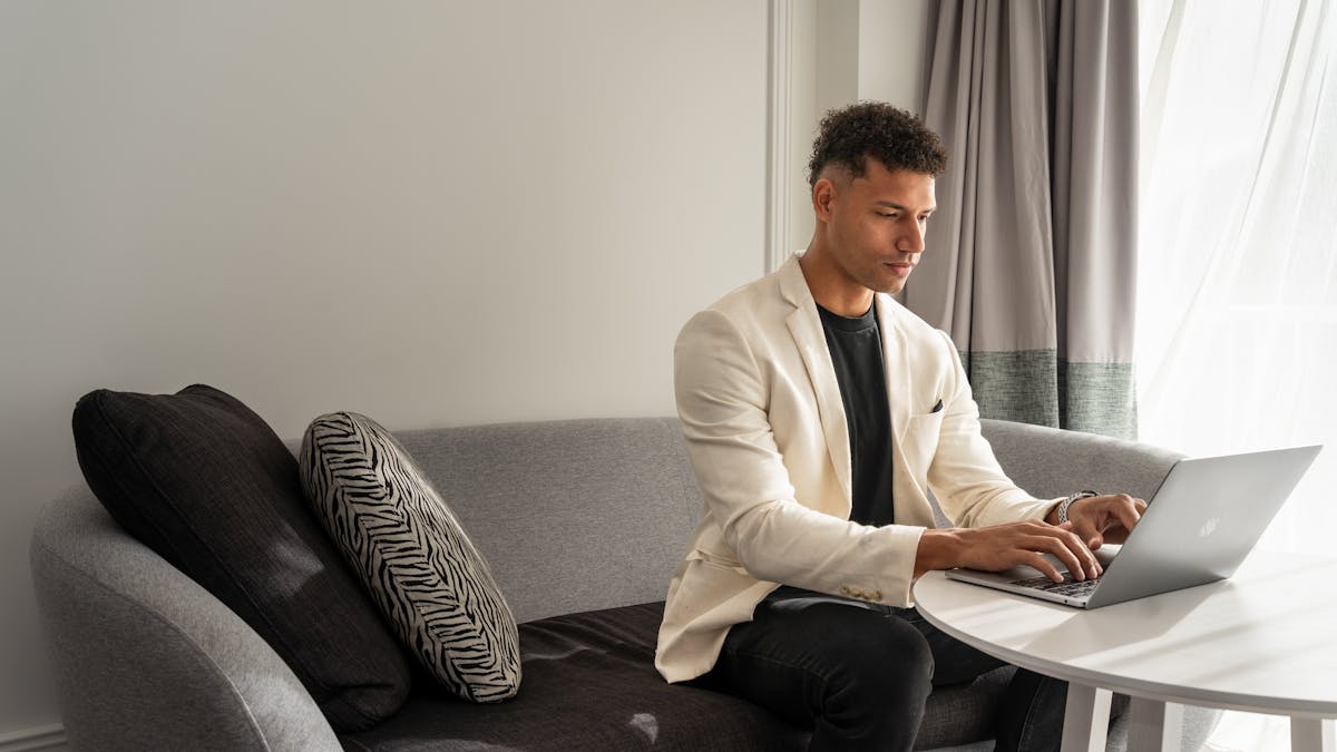 Man working from his room