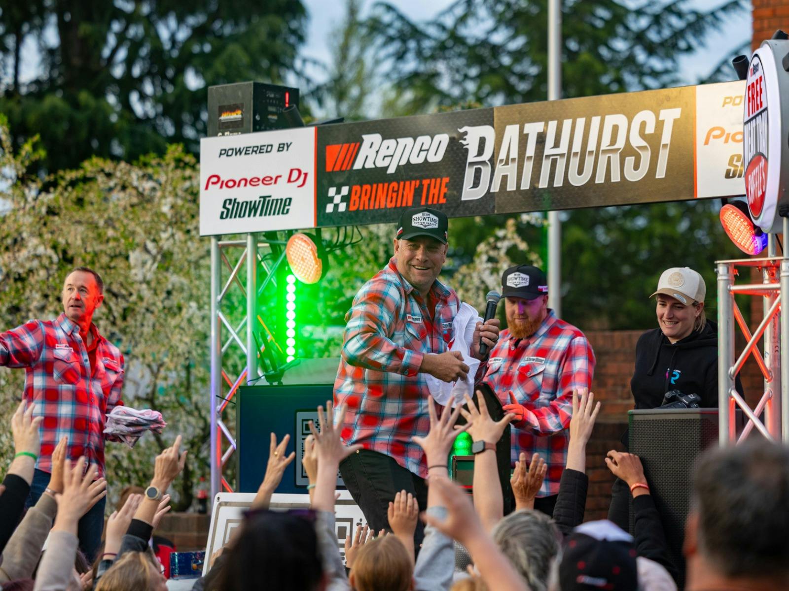 On stage giveaways at Fan-Fest Tuesday.