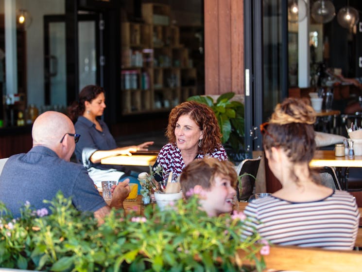 People dining at cafe