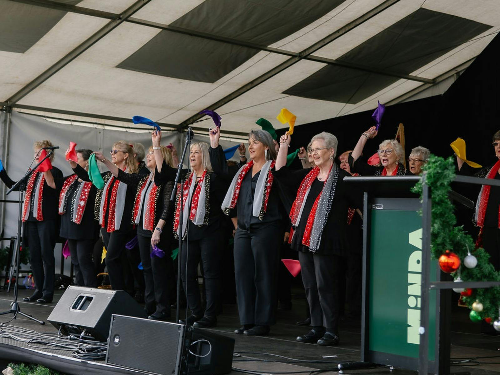 Choir performing on the BankSA stage
