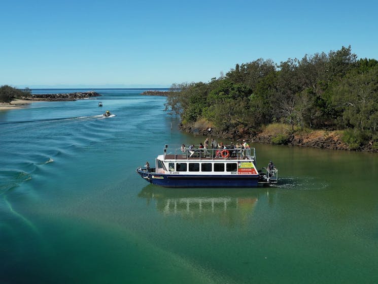 Byron Bay Eco Cruises and Kayaks river boat Jasmine on the beautiful Brunswick River