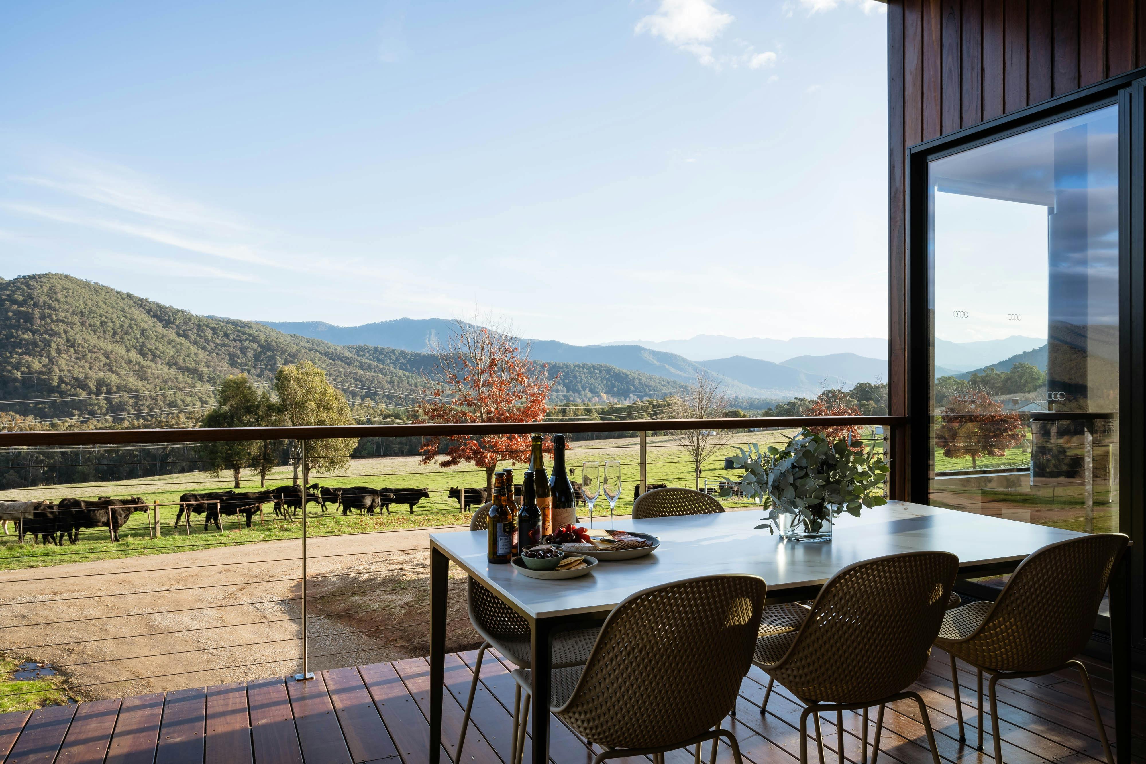 Veranda with views to Mount Buffalo