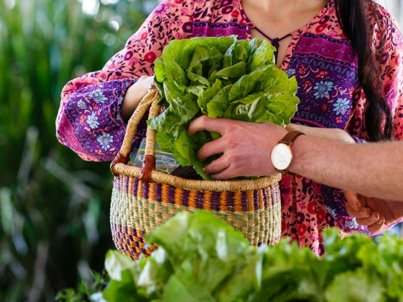 Lady with lettuce