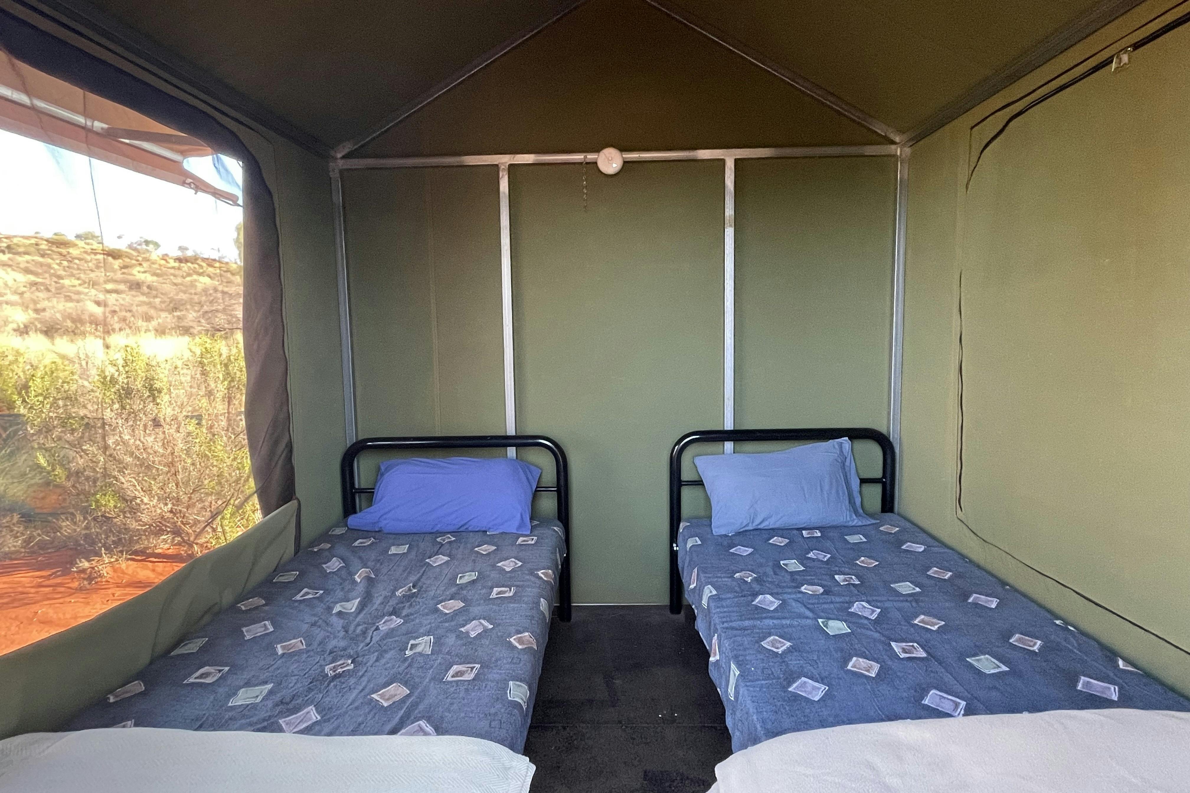 Autopia Tours - Exclusive Permanent Bush Tents (inside)