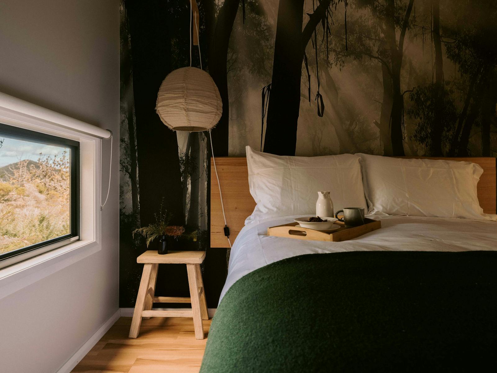 The master bedroom, features a new comfortable queen bed with all new linen and furnishings.