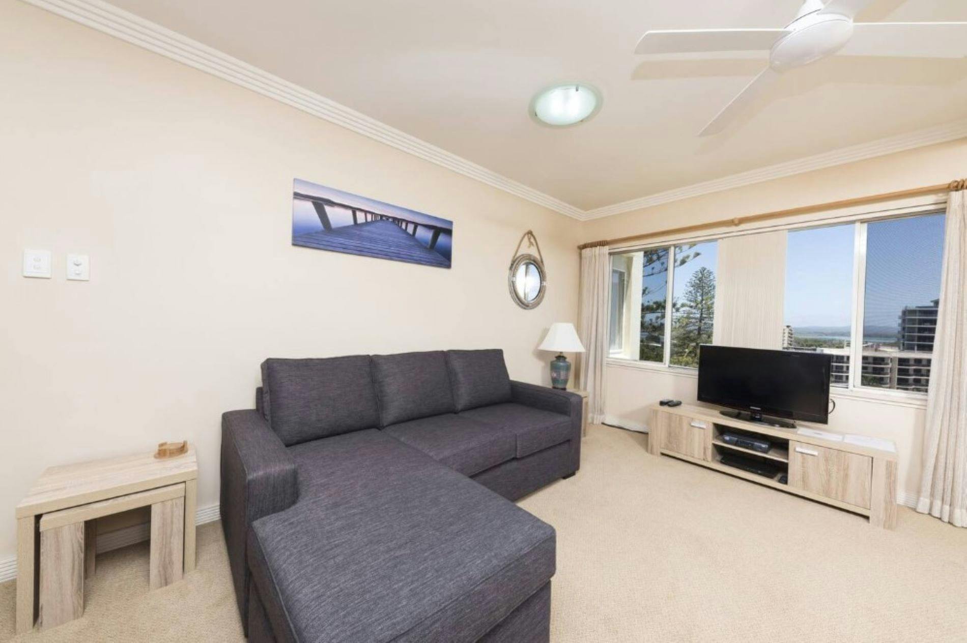 Lounge room with comfortable corner lounge