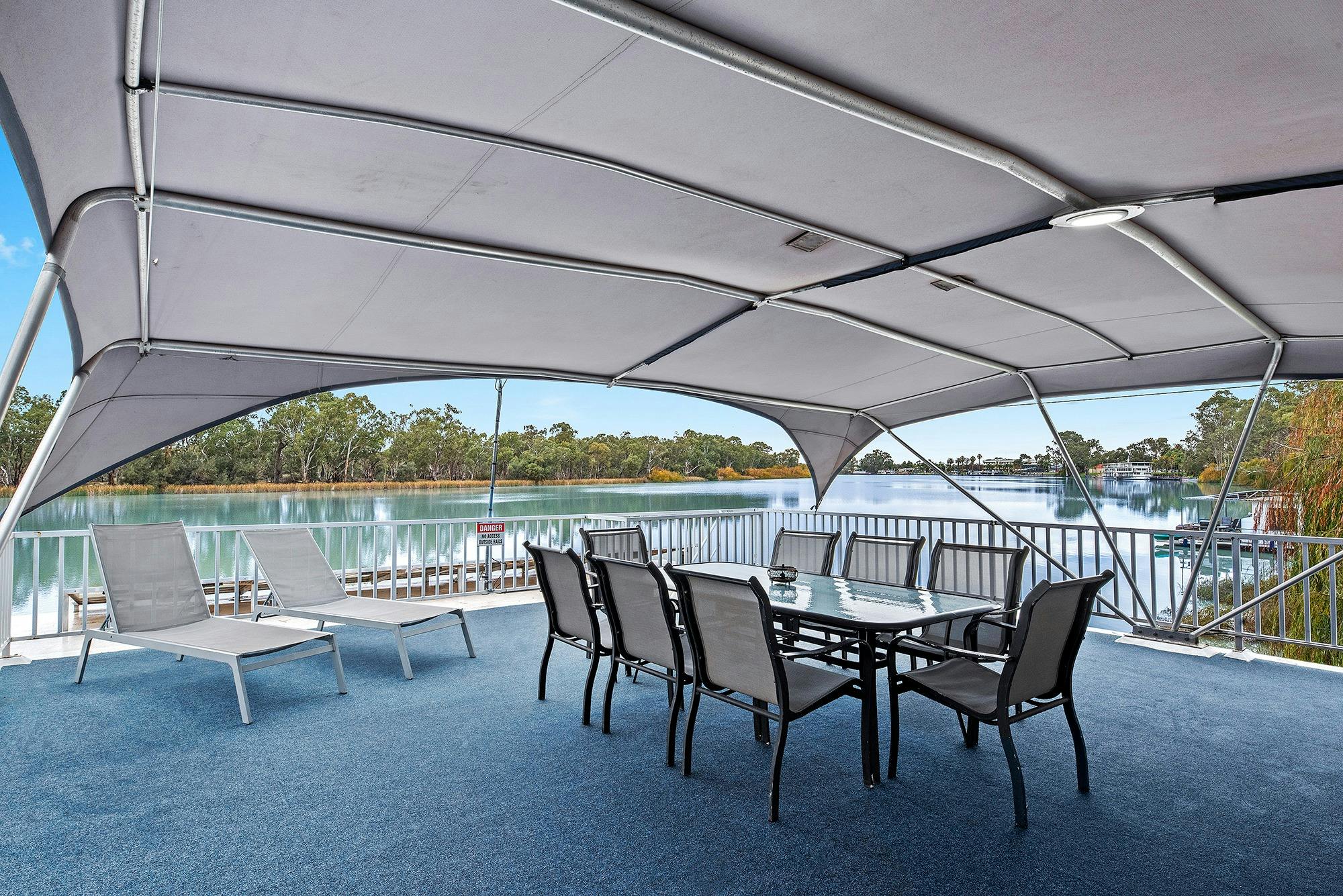Upstairs dining on Moving Waters