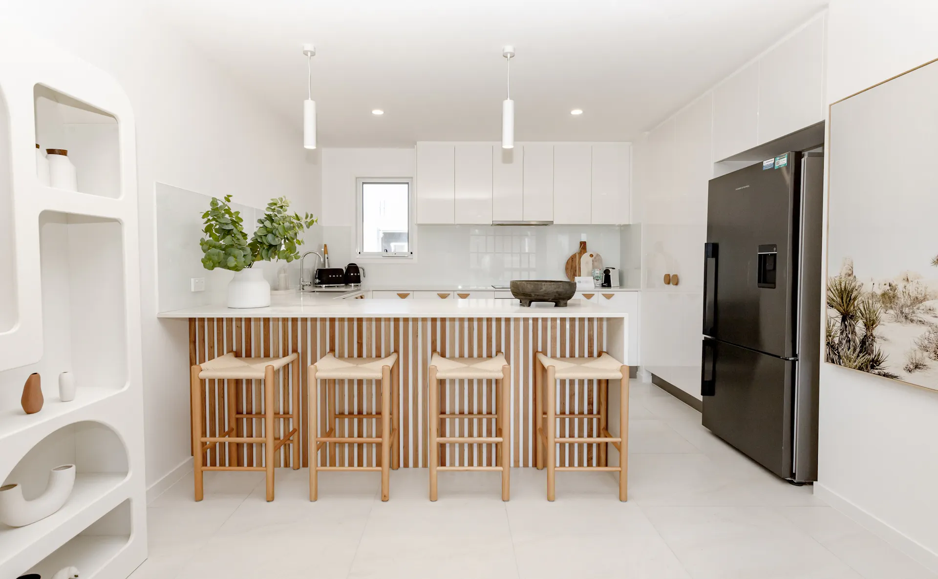 Fully equipped kitchen with coffee machine