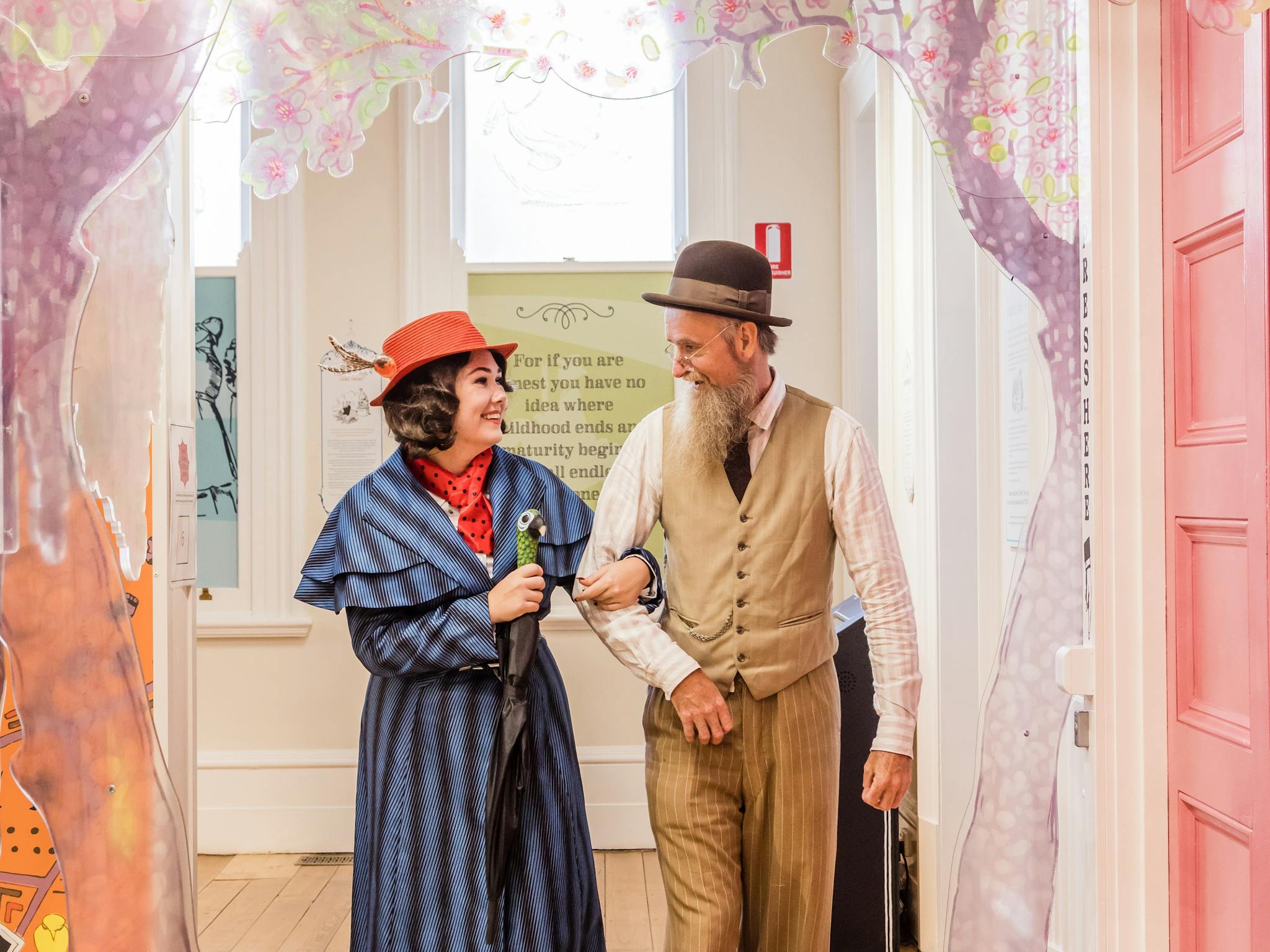 Costumed interpreters strolling through Cherry Tree Lane Costumed interpreters strolling through Cherry Tree Lane