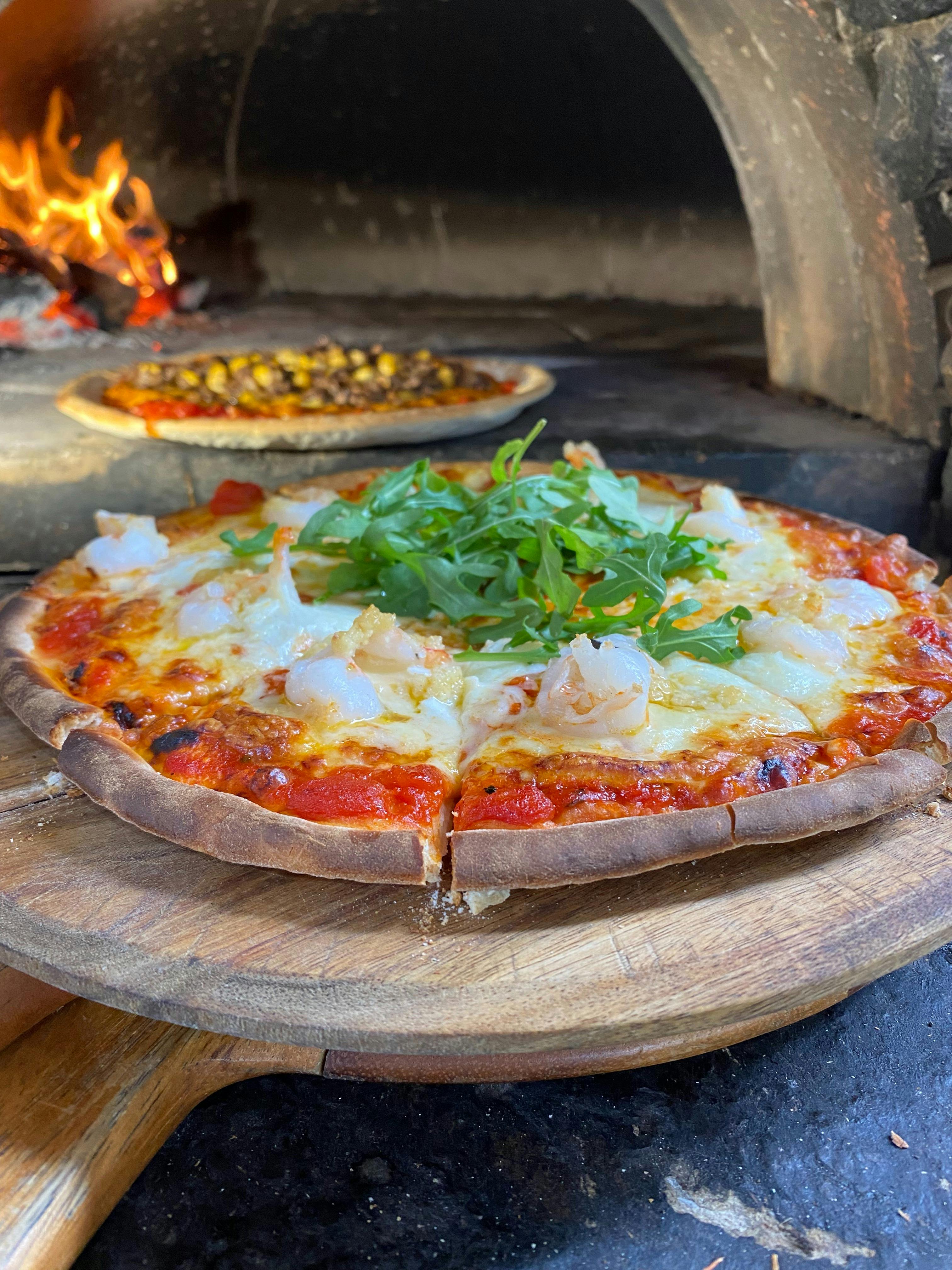 Garlic Prawn Woodfire Pizza