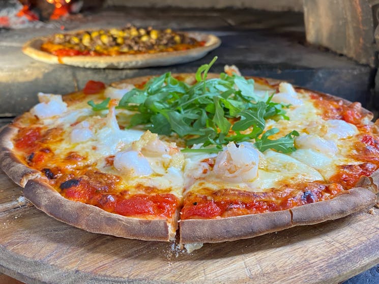 Garlic Prawn Woodfire Pizza