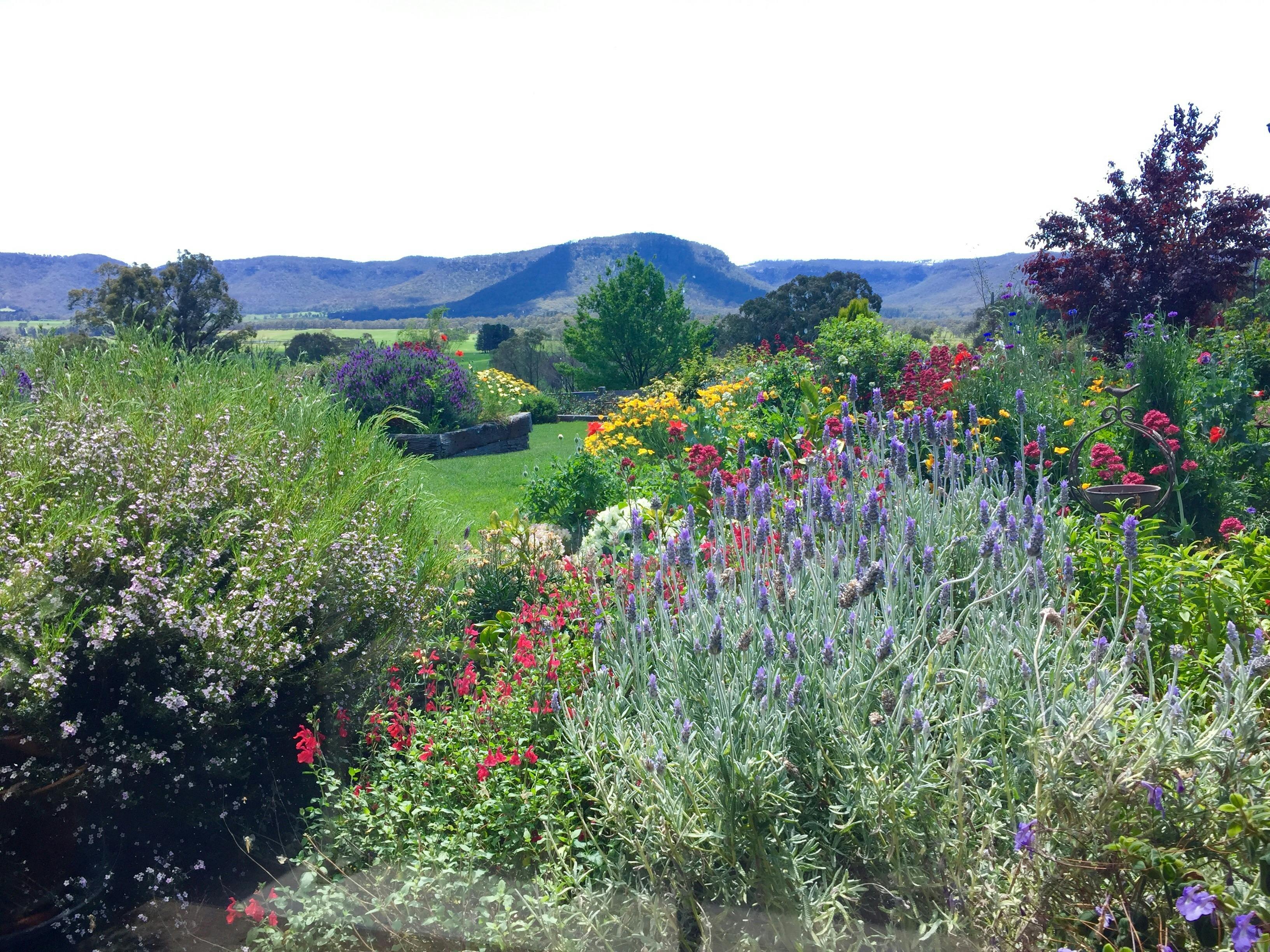 Gorgeous gardens and views over the valley and mountains