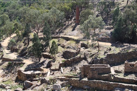 View of the Adelong Falls Gold Mill Ruins