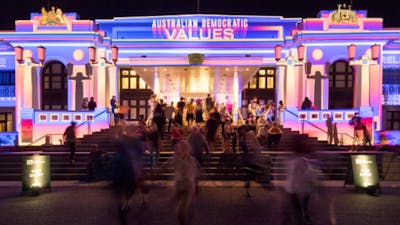 Old Parliament House illuminated