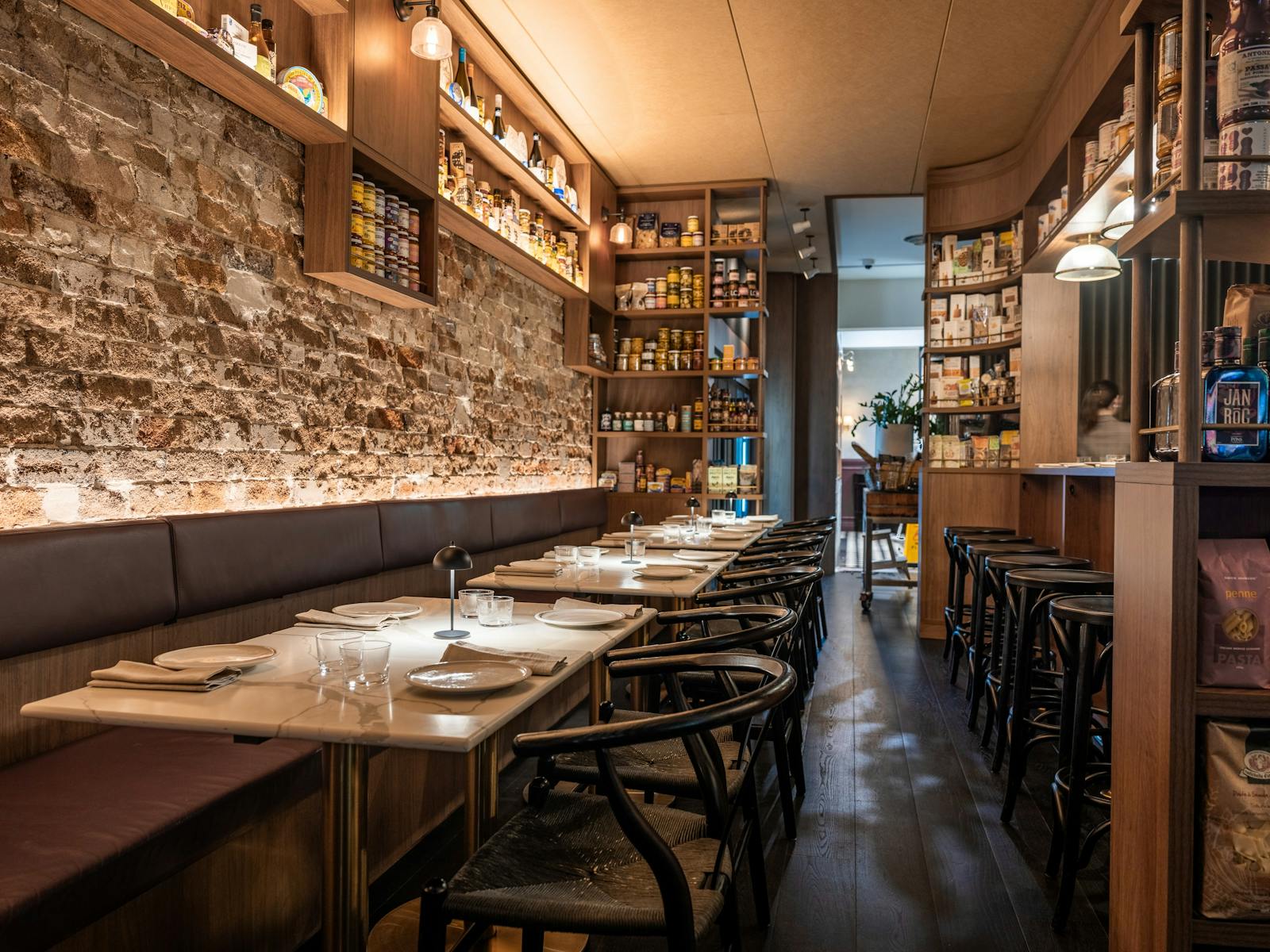 Providore with seating and tables set for dining