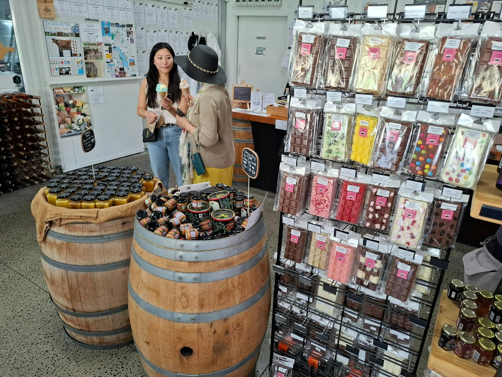 Products at a store in the town