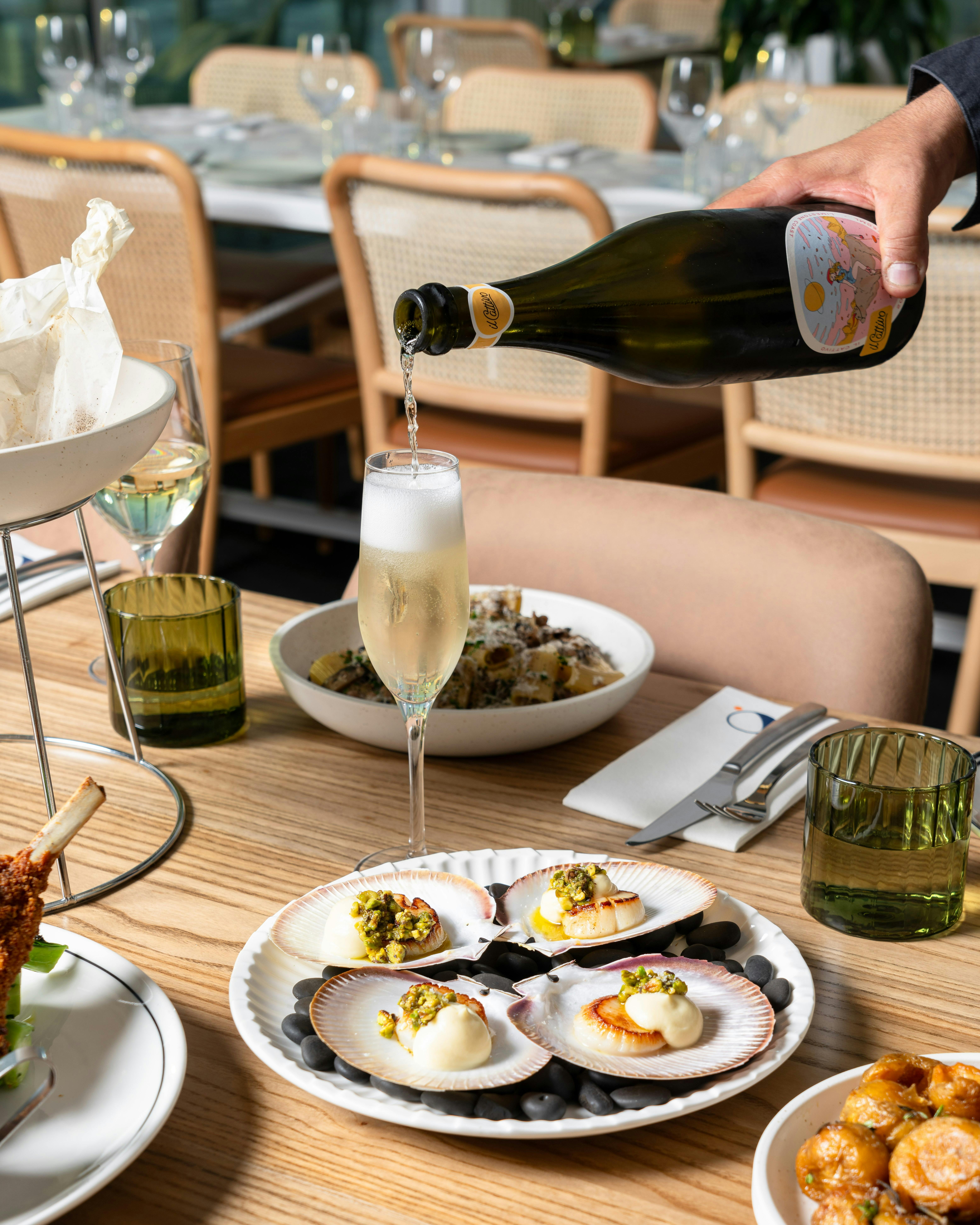 Champagne and Scallops