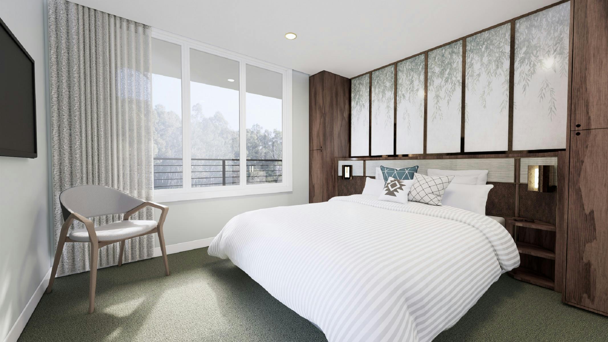 queen sized room on board