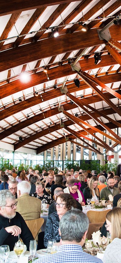 People dining in the Village Centre