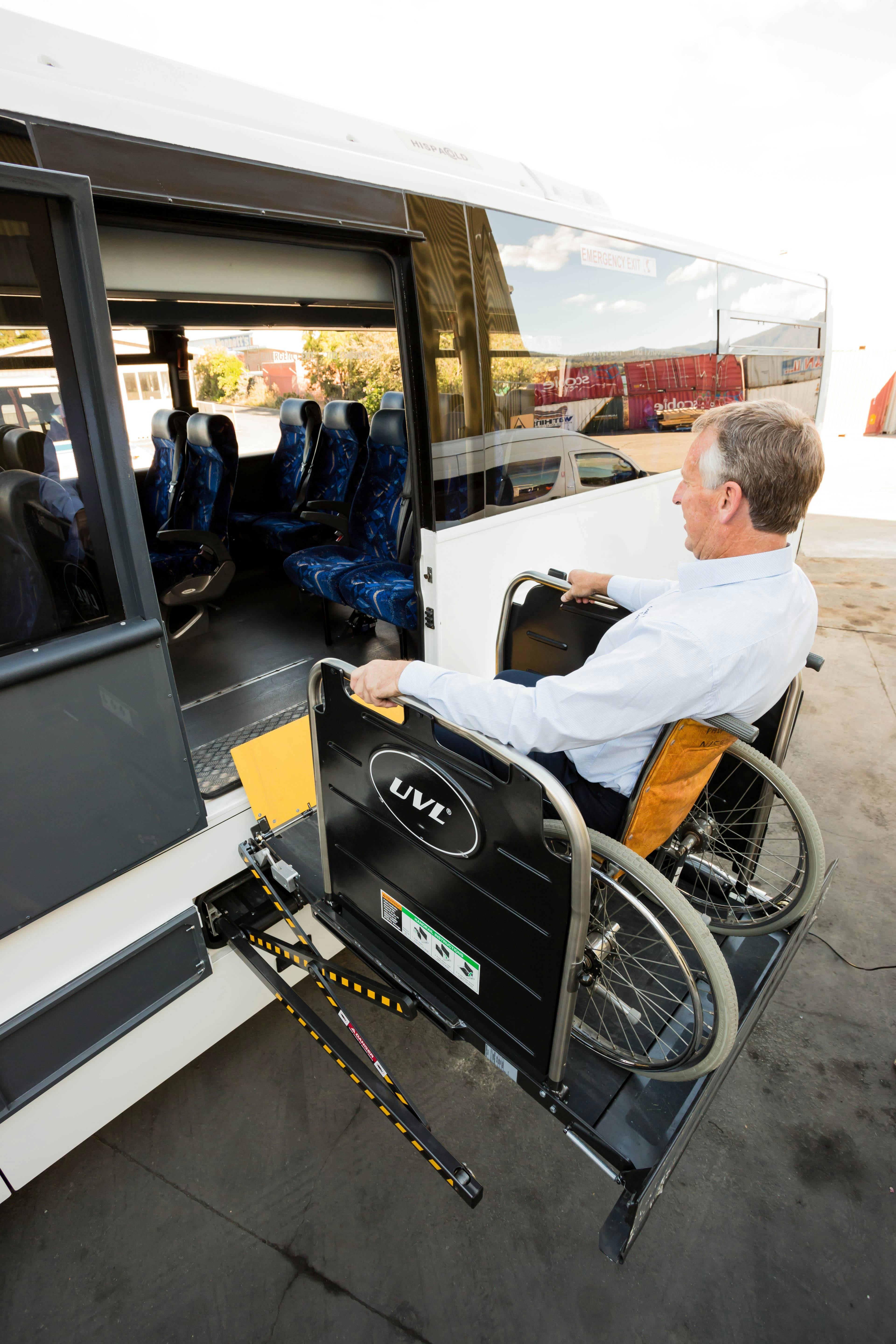 Side hoist into coach