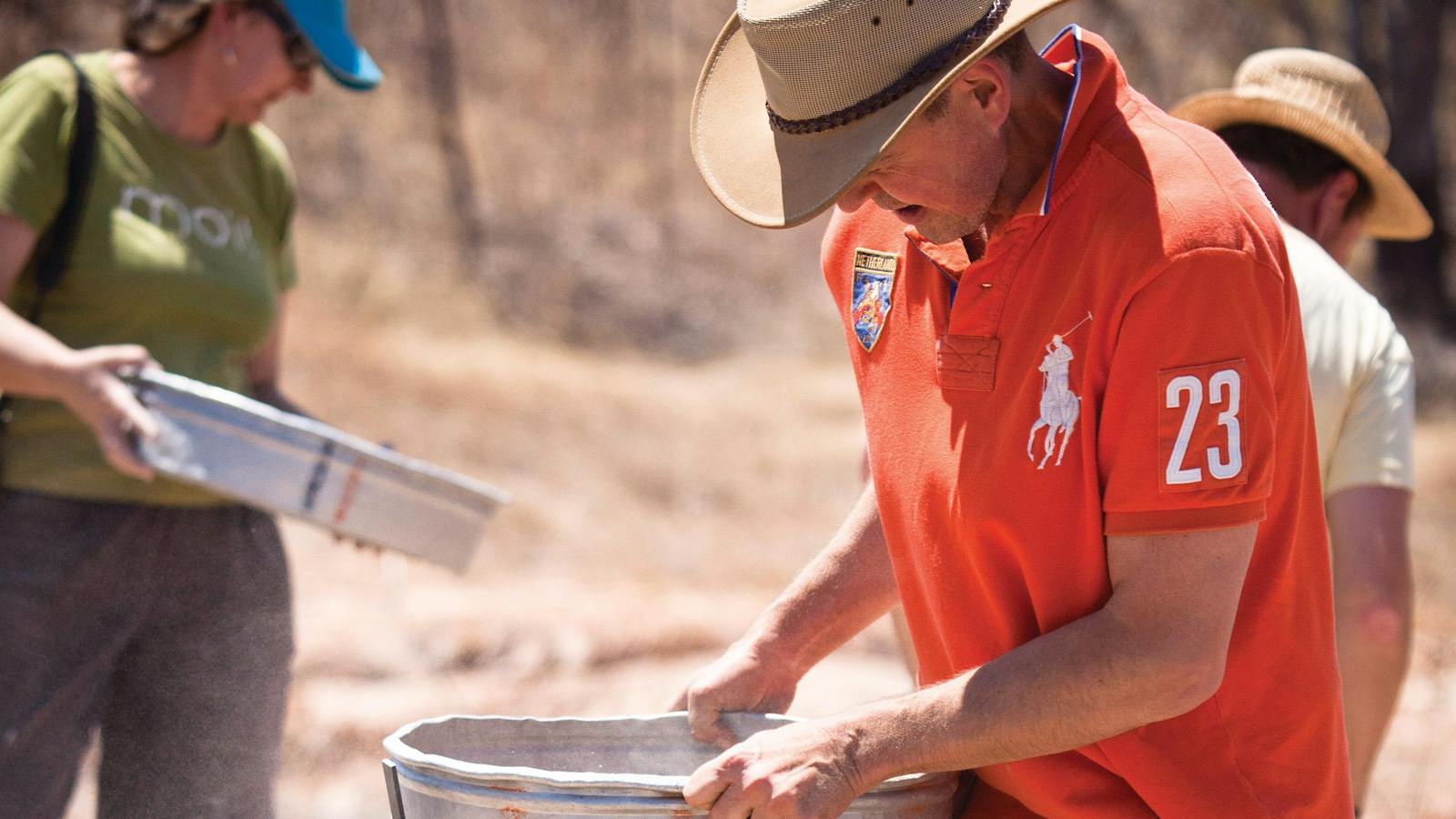 Panning for gold at Mt Surprise