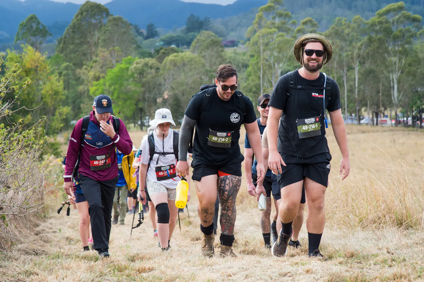 People hiking in Kenilworth Sunshine Coast Kokoda Challenge