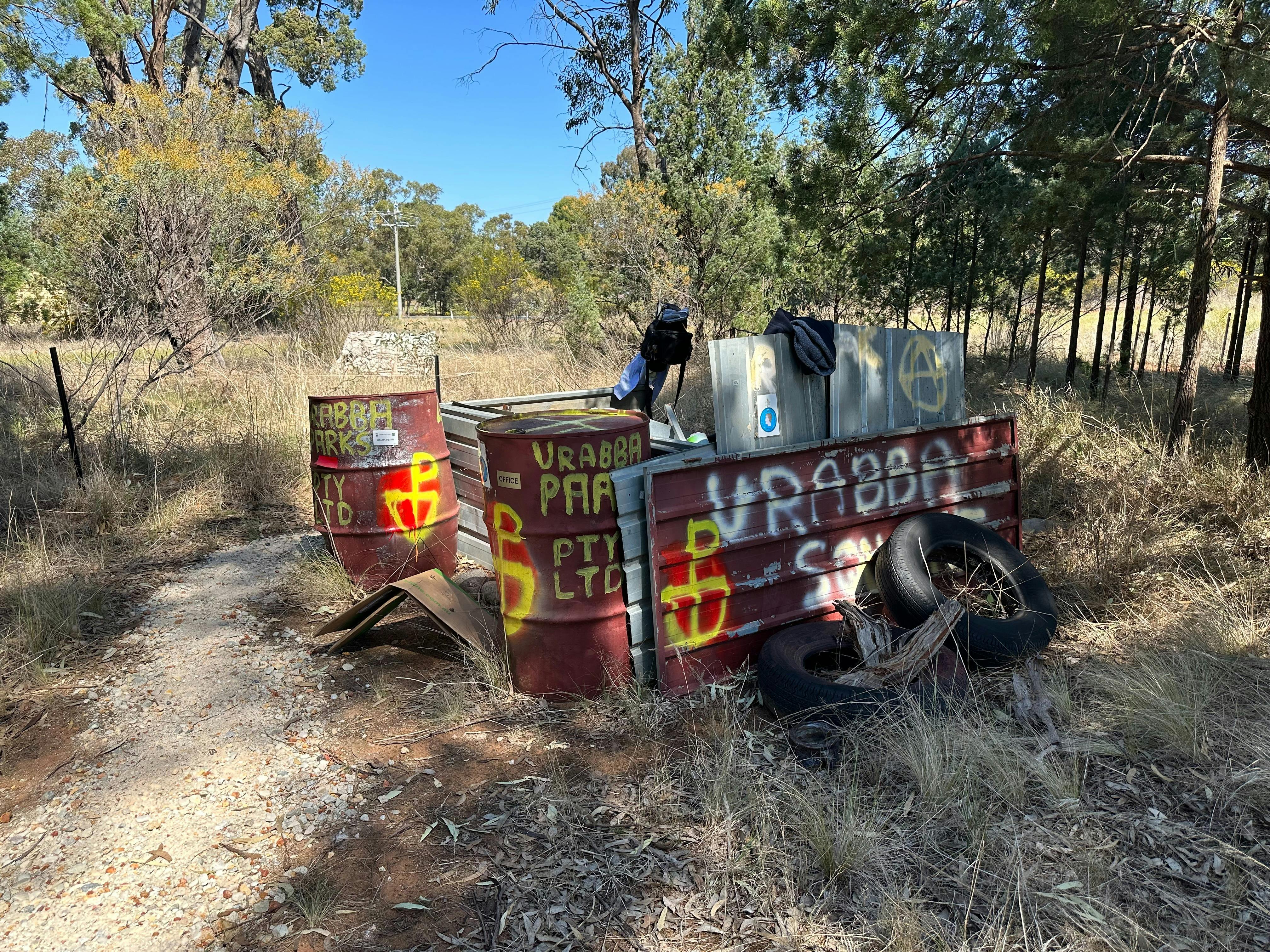 Shed remains used to contain tools and materials for volunteers