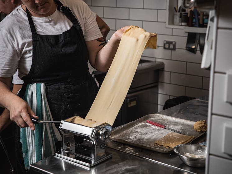 Chef making pasta