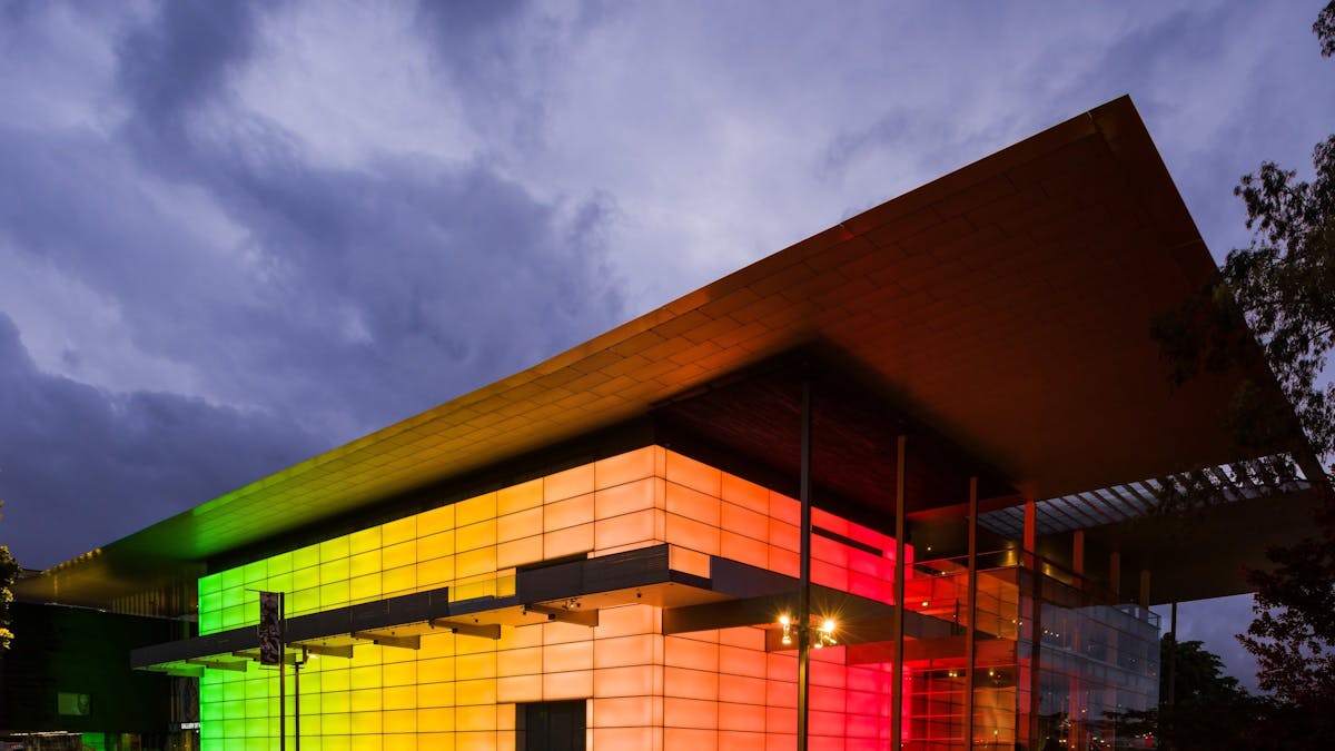 James Turrell's Night Life 2018. Commissioned to mark the 10th anniversary of the opening of GOMA